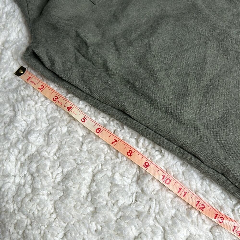 CiSono Linen Collection Olive Green Paperbag Waist Straight Leg PullOn Pant EE13 - Picture 11 of 13